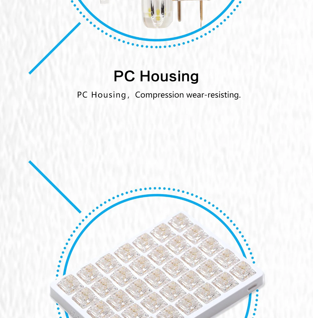 para Teclado Mecânico, PC Claro e Transparente,