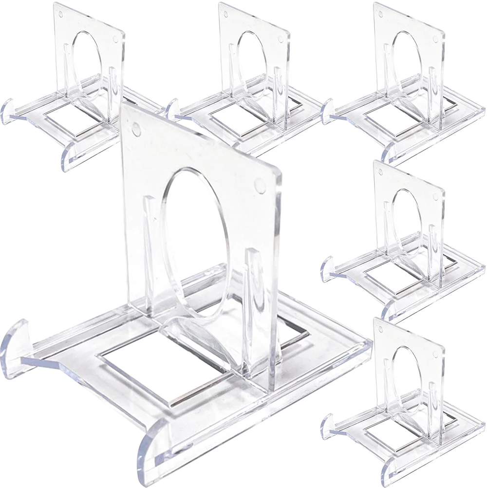 6 Pcs Game Card Holder Plate Stands for Display Small Plastic Dishes Holders Clear Ornament Storage Rack