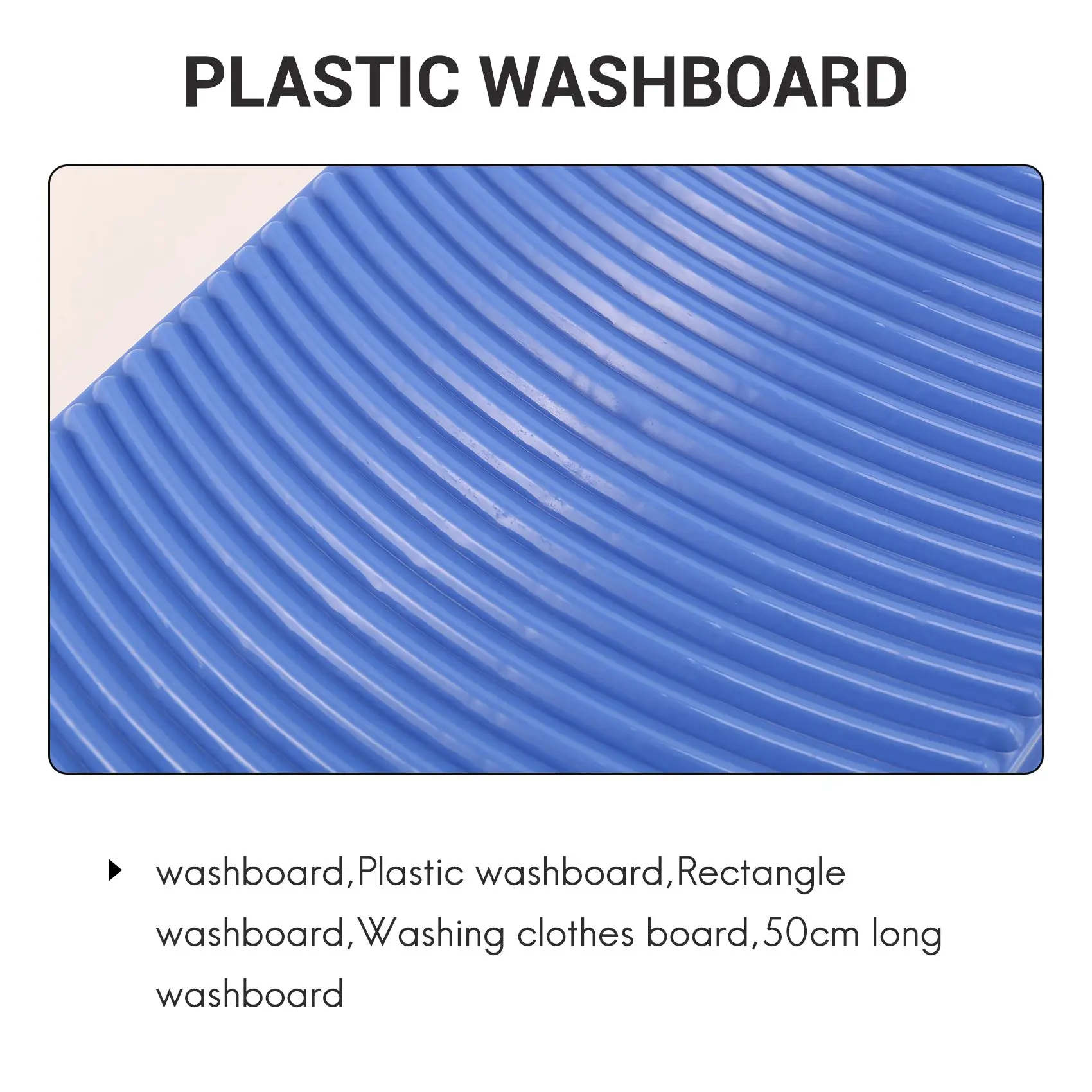 Plastic Rectangle Washboard Wash Clothes Board 50cm long red, green, blue random