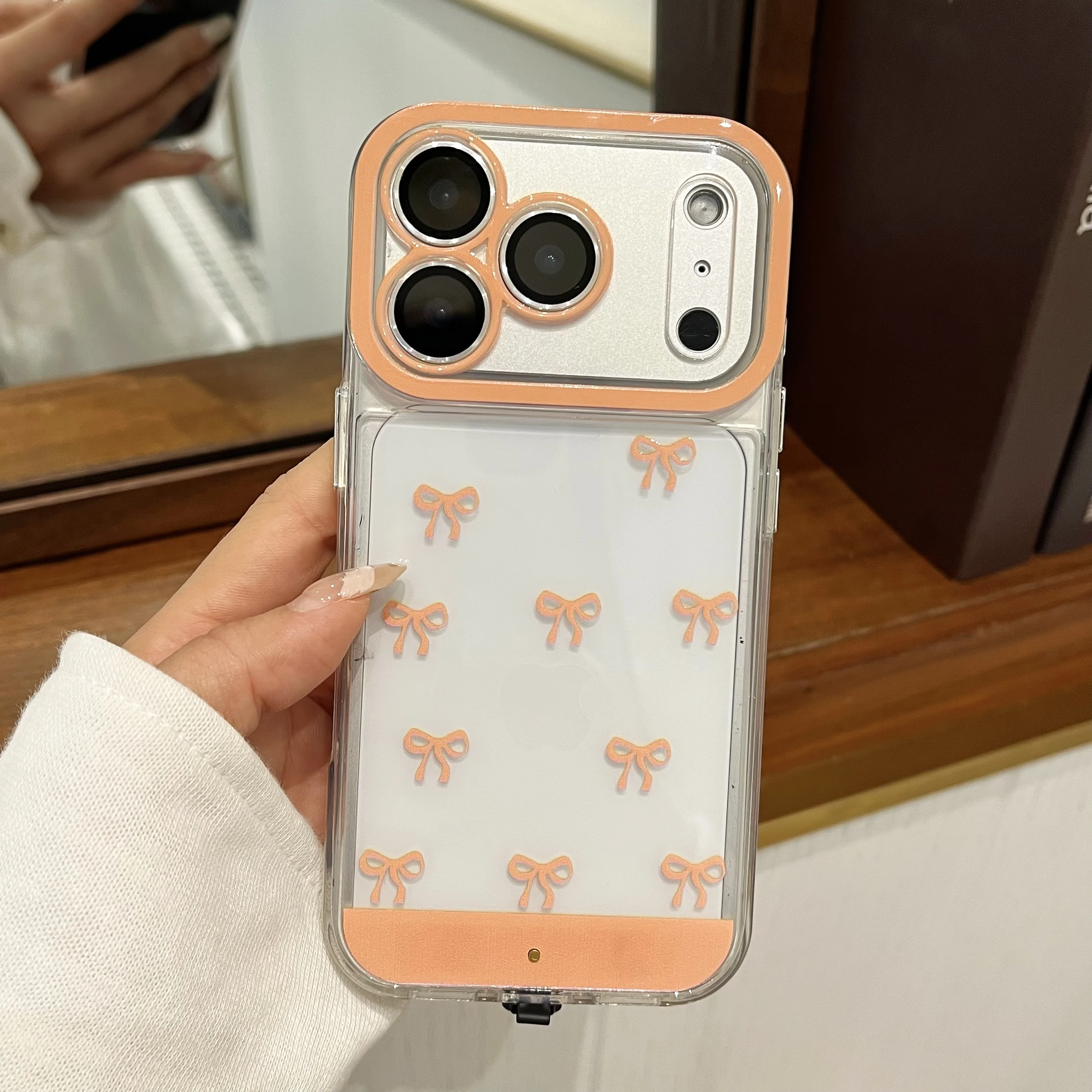 Luminous Flashing Bowknot Phone Case - Shockproof and Color-Changing