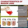 450ML  Regular-Mouth Glass Mason Jars with Metal Airtight Lids and Bands for Canning, Preserving, & Meal Prep 2