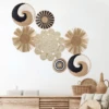 Straw Woven Wall Decoration Boho Rattan Wall Basket Decor Round Grass Weaving Ornament Rustic Seagrass Flat Hoom Hanging Crafts 1