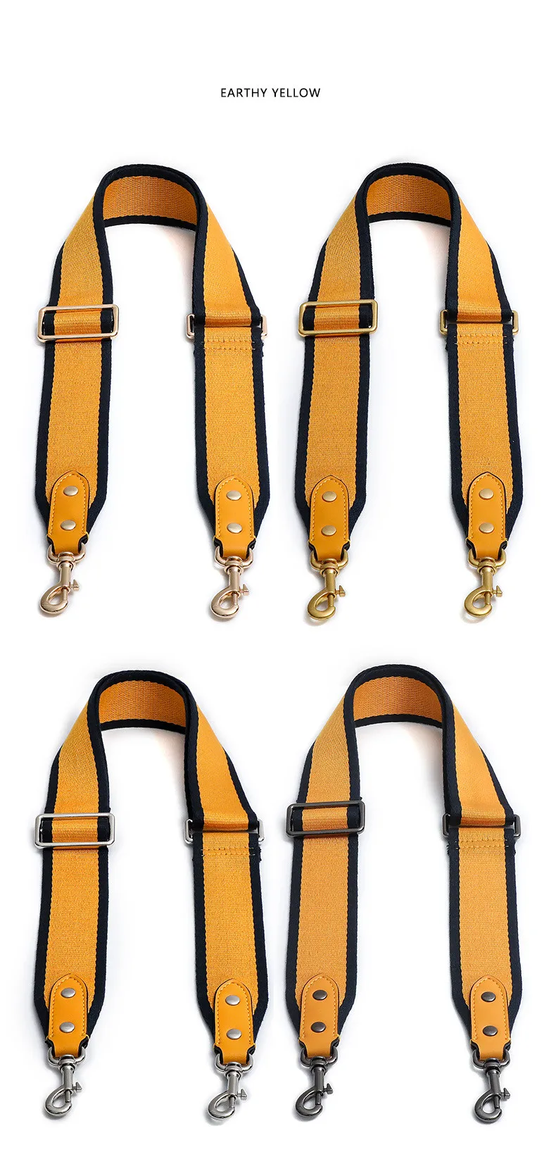 Crossbody bag striped strap canvas nylon strap designer Adjustable shoulder bag replacement with genuine leather parts accessory