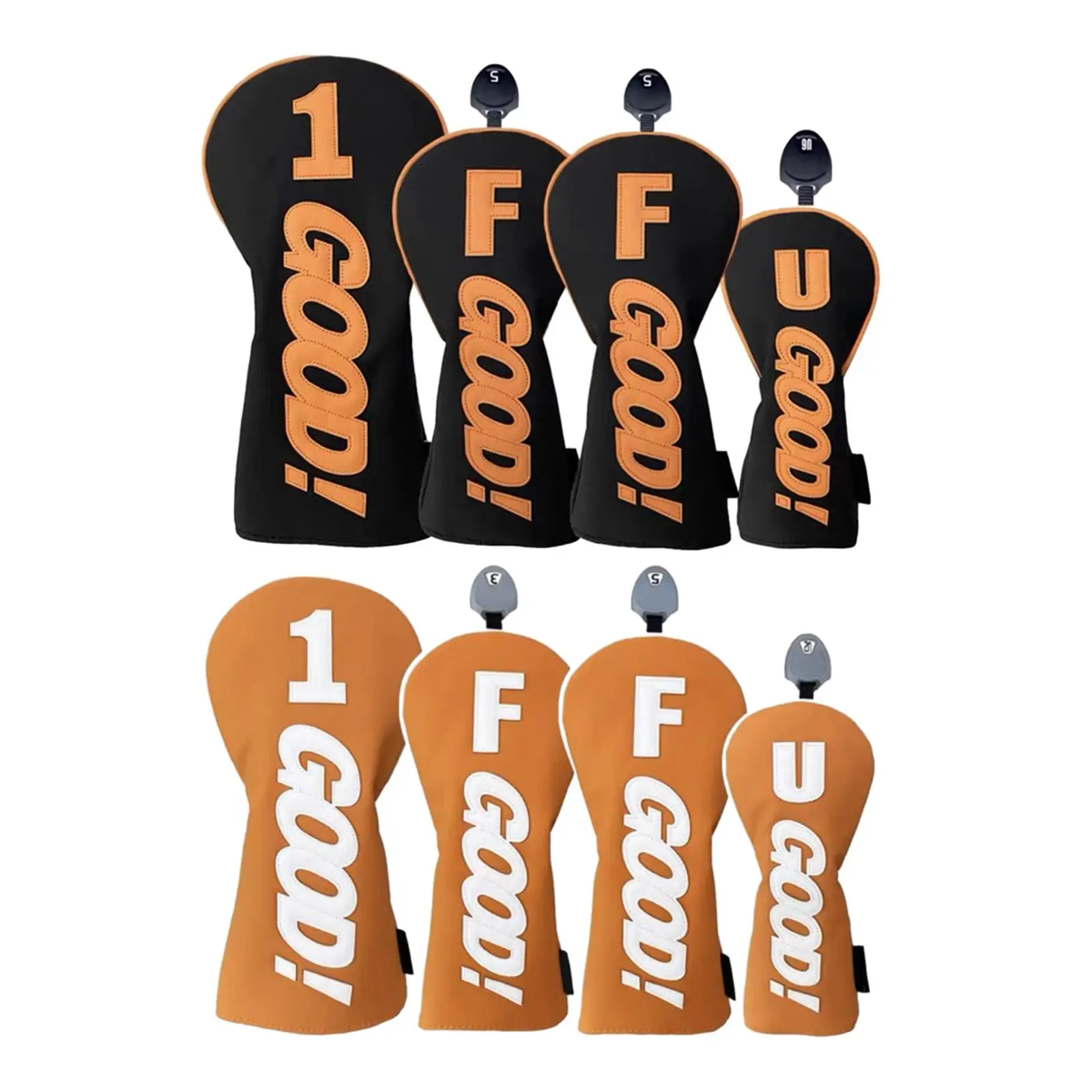 

4Pcs Wood Head Covers Golf Cue Protect Case Long Neck Golf Shaft Protector