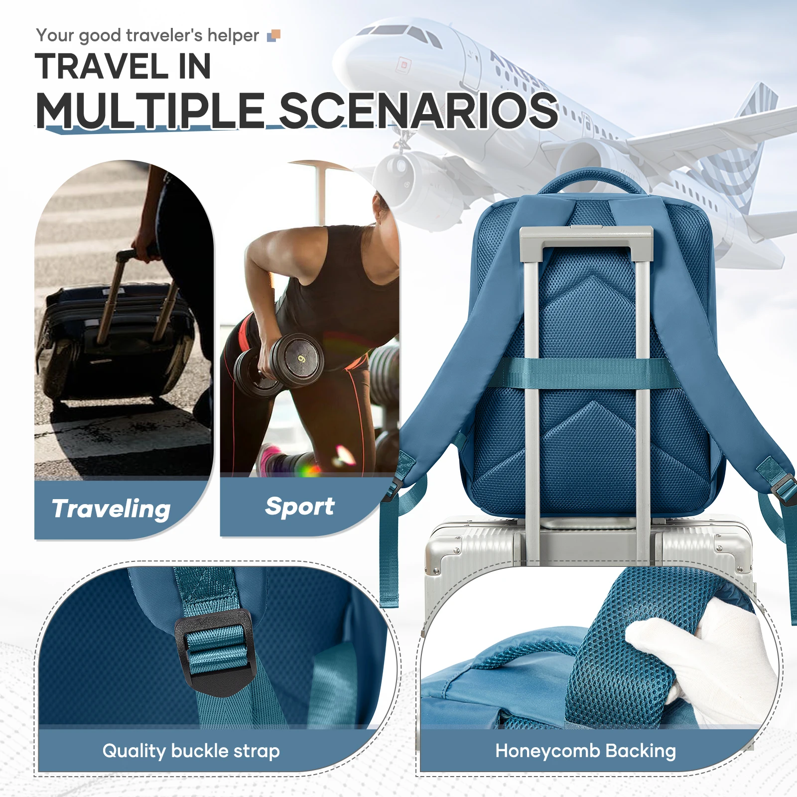 New Vacuum Compression Backpack Aircraft Ryanair 40x30x20 Airplane Travel Bag Cabin Bag  Wizzair Carry On Luggage Laptop Bags