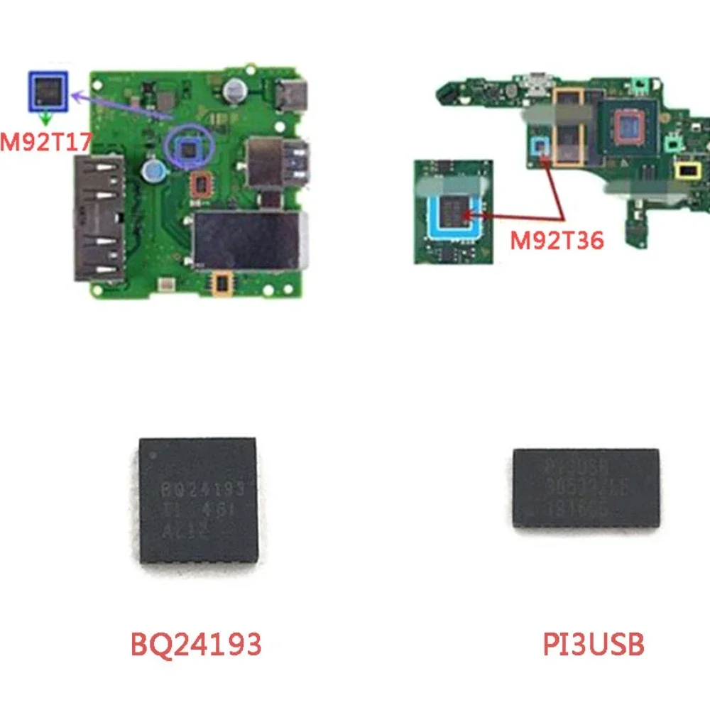 

M92T36 BQ24193 P13USB M92T17 M92T55 For Nintendo Switch Console IC Chip Motherboard Charging Control Modchip Repair Parts