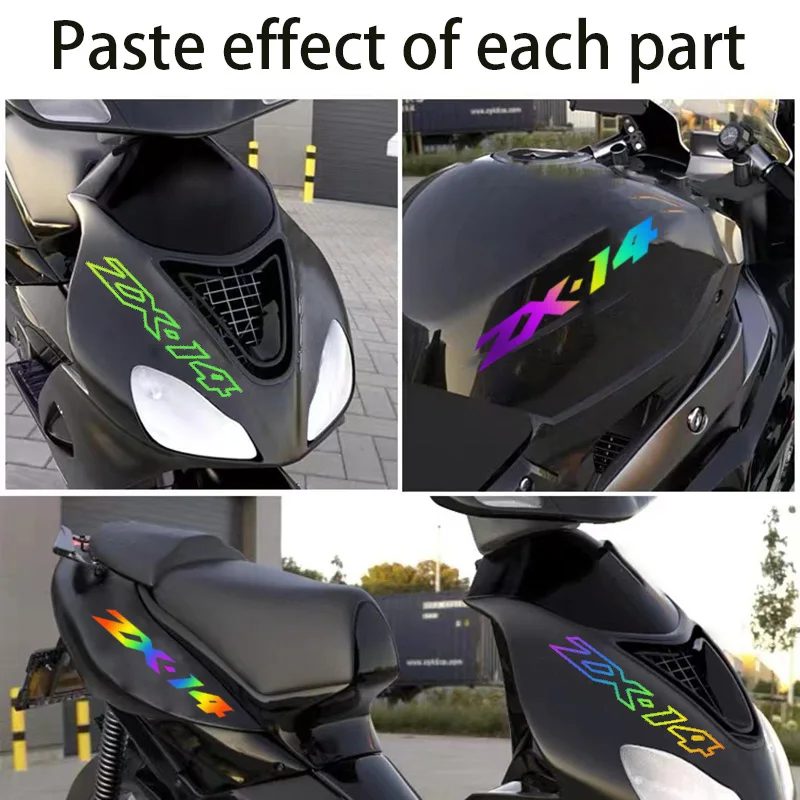 Tanie Wodoodporne spersonalizowane kreatywne laserowe naklejki motocyklowe można dostosować do Kawasaki ZX14R ZX 14R 2018-2021 sklep