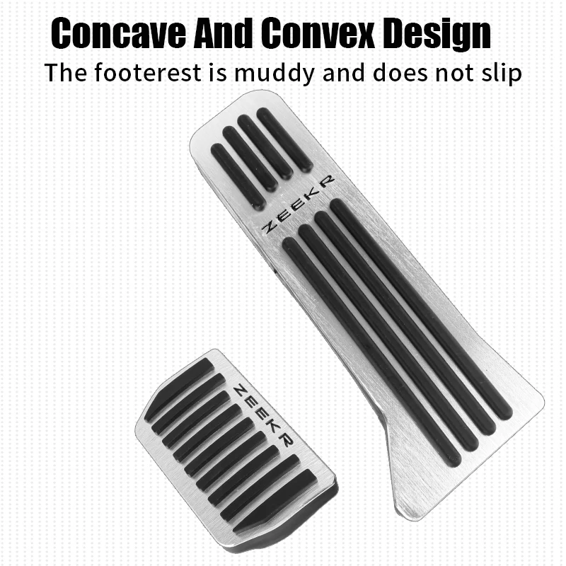 For ZEEKR X Gas Brake Pedal Pad Non-Slip Stainless Steel Pedalboard Aluminium Alloy Rubber Brake Cover Car Accessories