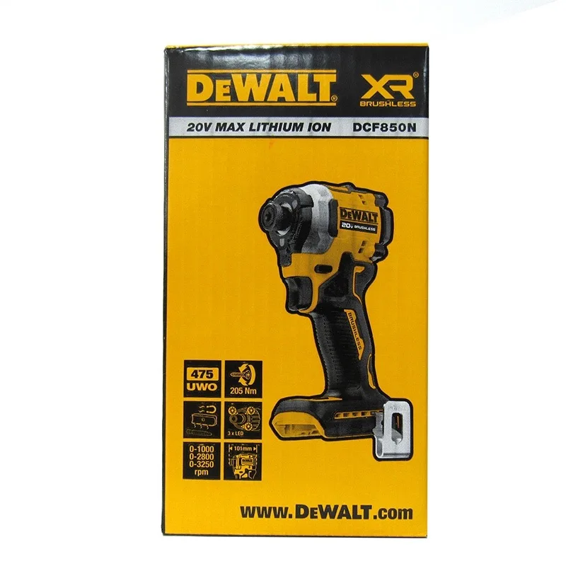 

DEWALT DCF850 1/4in Brushless Cordless 3-Speed Impact Driver 20V Lithium Power Tools 3250RPM 3800IPM 205NM Bare Tool