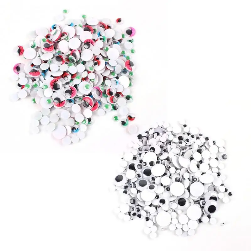 

DIY Animal Wiggle Eyes Multi-color Accessories Eyelash Dolls Eye In Oval Shape Google Eyes With Self-adhesive Children Toy