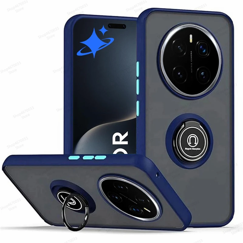 Enhanced Magnetic Phone Case with Shockproof Ring Holder