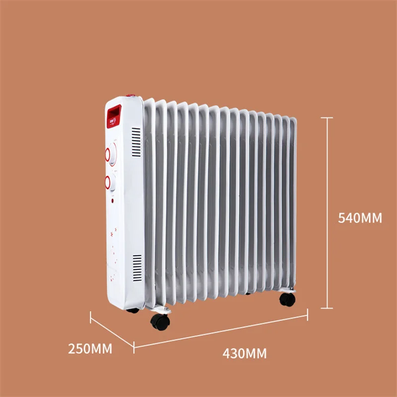 2200W Oil Heater Oil Filled Radiator Electric Heater 3-Gear Radiator 13 15 17 Fins 1000W 1200W 2200W