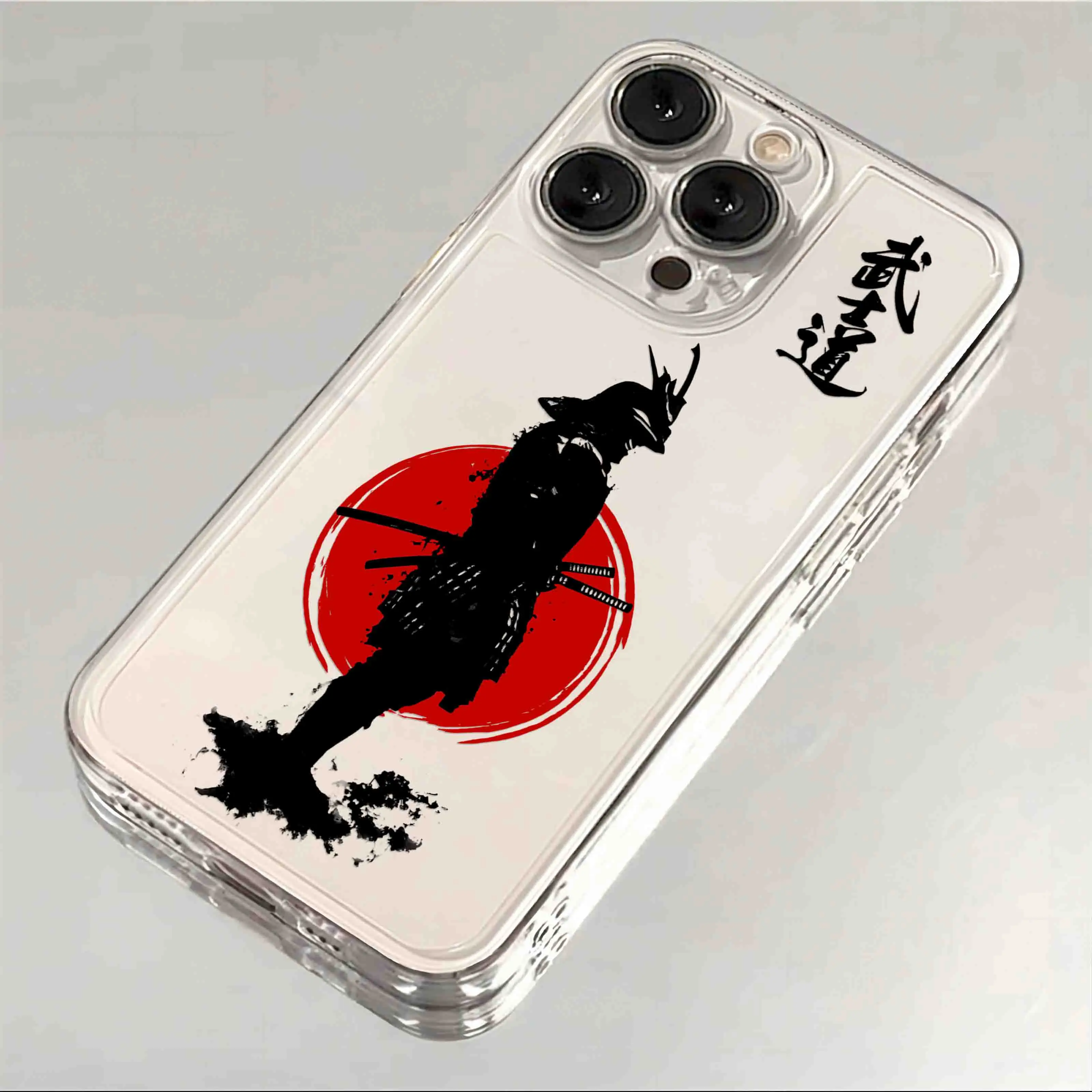 Japan Ghost Face Samurai Transparent Phone Case