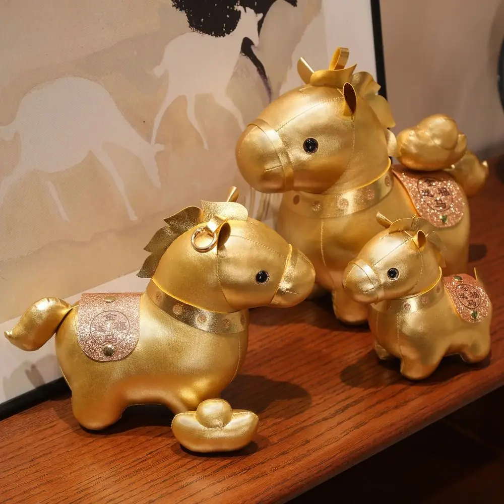Festive Gift Material Horse Wealth Symbol Soft Filling Zodiac Horse Cute Decorative Fuma Keychain Chinese New Year