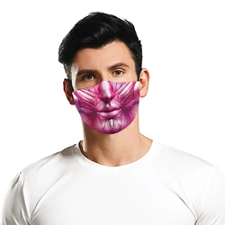 Nan Women Half-Face Mask The Skull Bared Teeth Smiling Clown Printing Adjustable Halloween Party Costume Mask Dust Haze Masks