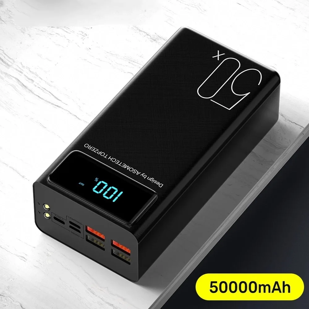 Top Power Bank 50000mAh Large Capacity LED Powerbank 50000 mAh 2.1A