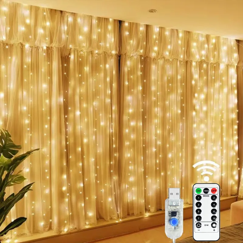 Christmas LED Curtain Light Fairy String Garland Merry Christmas Decorations For Home New Year Gifts Xmas Navidad Wedding Party
