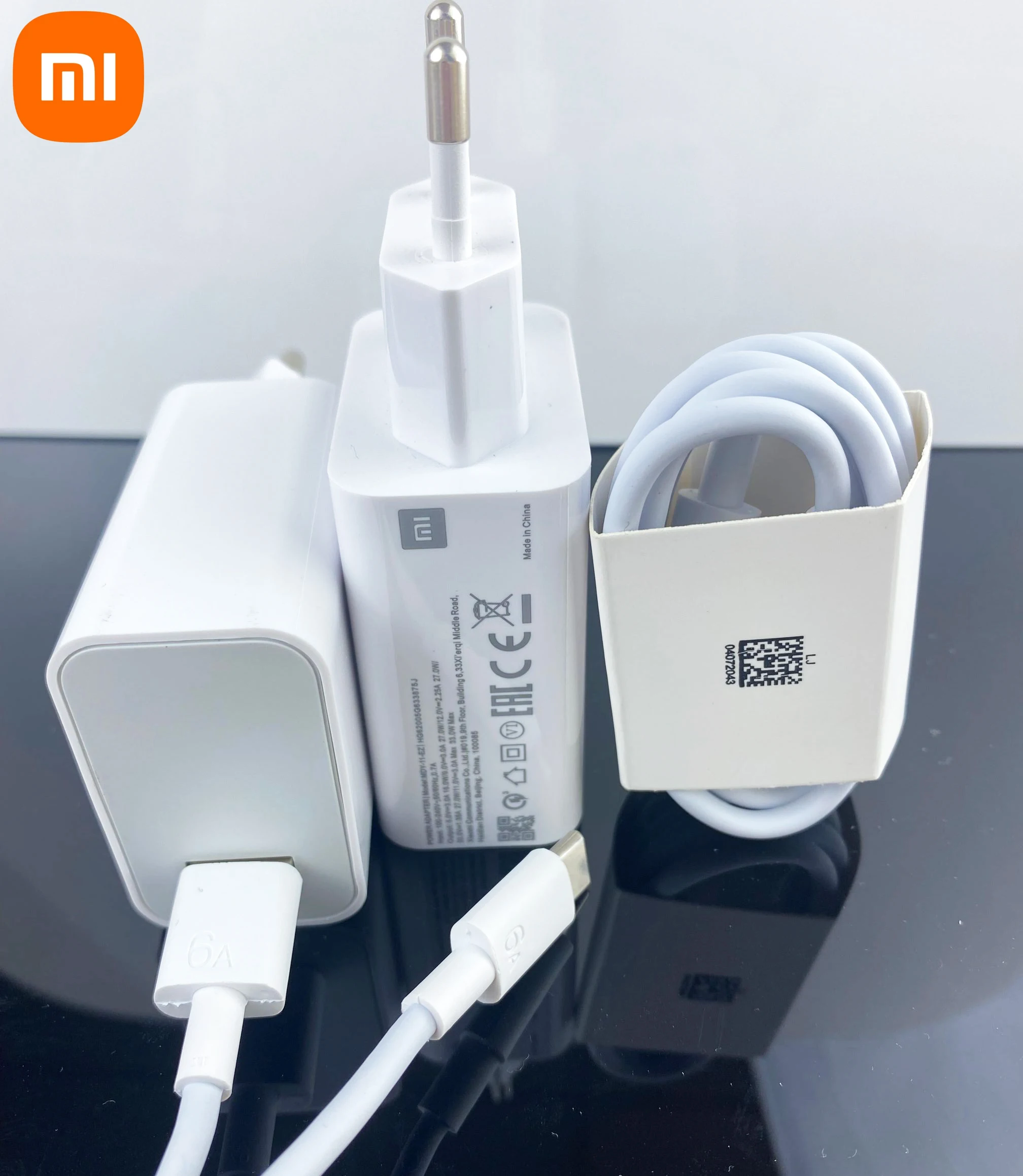 Original Xiaomi 33W Fast Charger EU Turbo Charge 6A Type C Data Cable Redmi Note 9 POCO X3 Nfc Mi 10 9 9t Pro Note 10 K20 K30