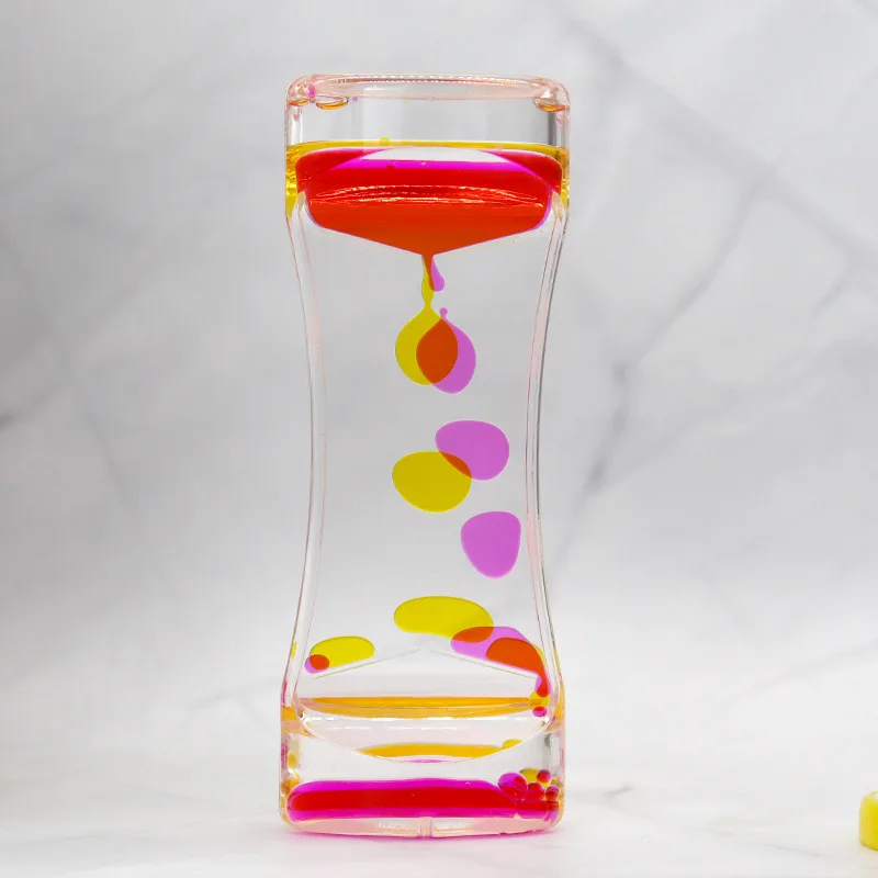 Sand Timer Liquid Hourglass Timer Colored Hourglass Liquid Motion Bubbler Timer Desktop Colorful Calming Relaxing Toys Sensory Anxiety Autism ADHD Fidget T