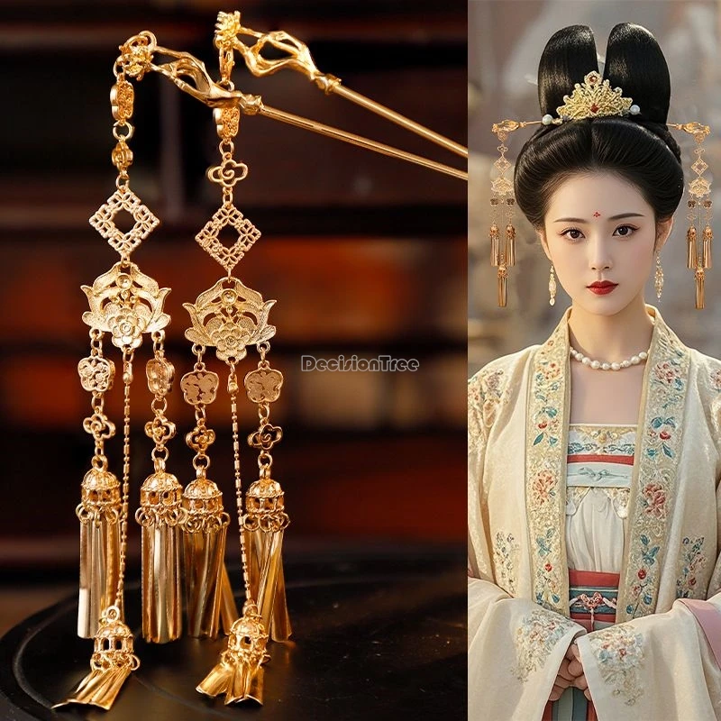 Chinese Ancient Style Headwear Headpiece Long Tassel Hairpin Ming Hairpin Hanfu Accessories