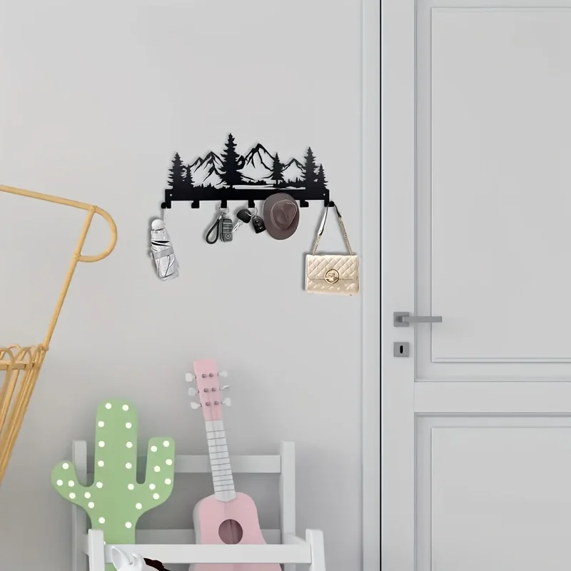 Charming Metal Forest Key Hook - Easy Install Wall Mount for Towels, Hats & Purses | Stylish Entrance & Bathroom Decorative 4