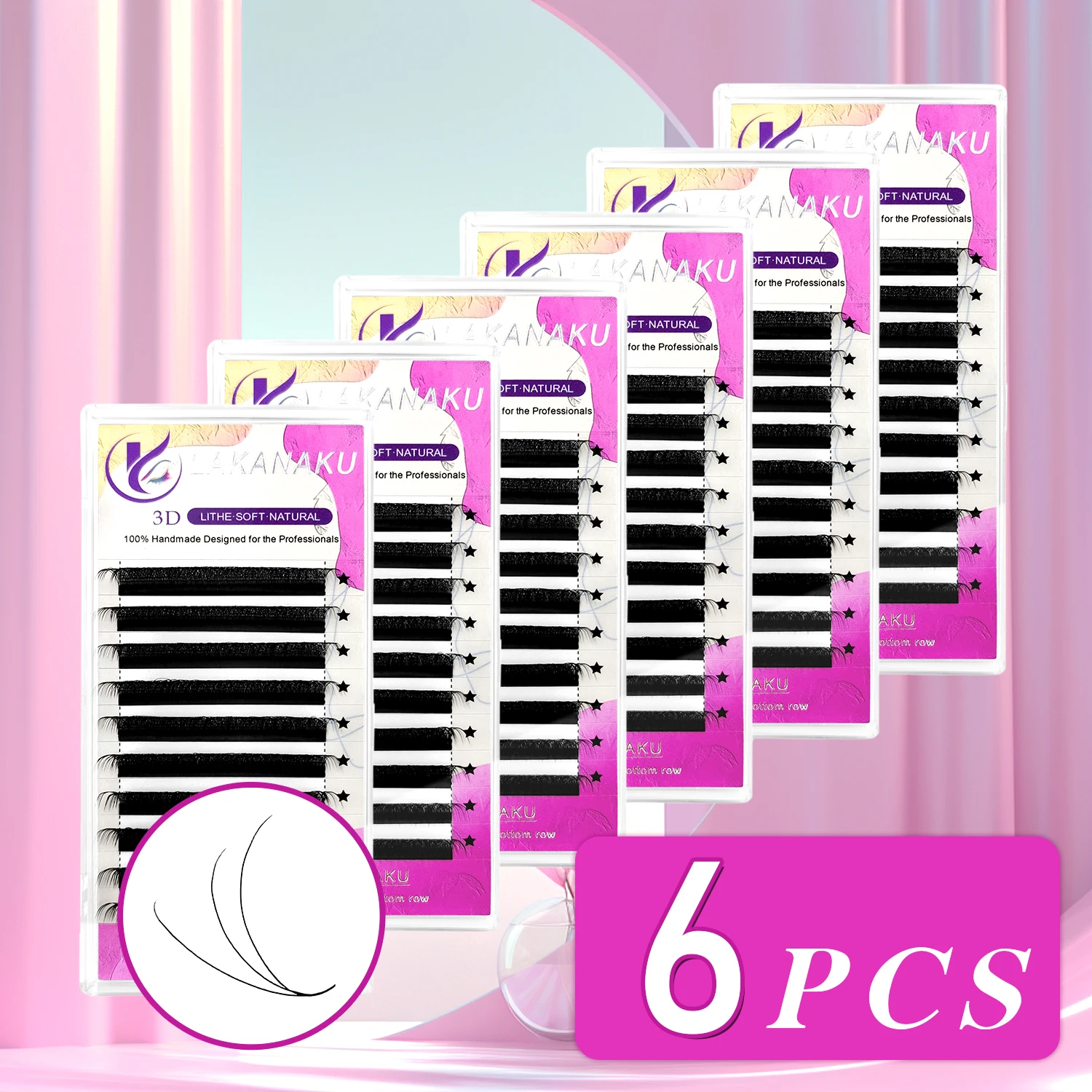 LAKANAKU 3D W Shape Eyelash Extensions - 6 Trays