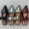 Big Size 43 Female Slingback Pointed Toe Ladies Flats Shoes 2025 Luxury Buckle Footwear Fashion Shallow Women Flat With Shoes 3