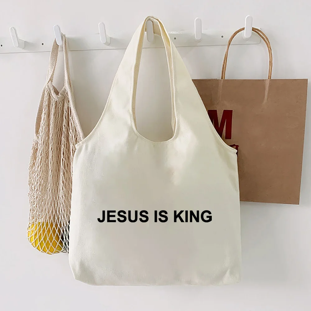 Faith Hope Love Print Tote Bag Literary Christian Canvas Shoulder Bags School Book Bag Girl Shopping Bags Travel Large Handbags