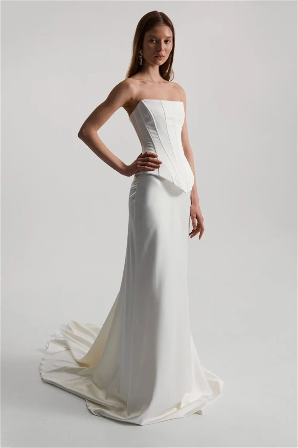 Kyoto Customized Exquisite Lace Unique Wedding Dress White Long Sleeves vestidos de noche Lace-Up Back Mini After Party Gown
