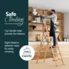 WOA WOA 6 Step Ladder, Folding Ladder with Handrails for High Ceilings, Indoor Tall Ladders with Wide Pedals, Lightweight Alumin 2