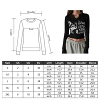 Long sleeve Cropped Top Grunge Clothes Vintage Letter T-shirt Aesthetic Clothes Korean Style Chic Slim Autumn y2k Top Streetwear - Image 6