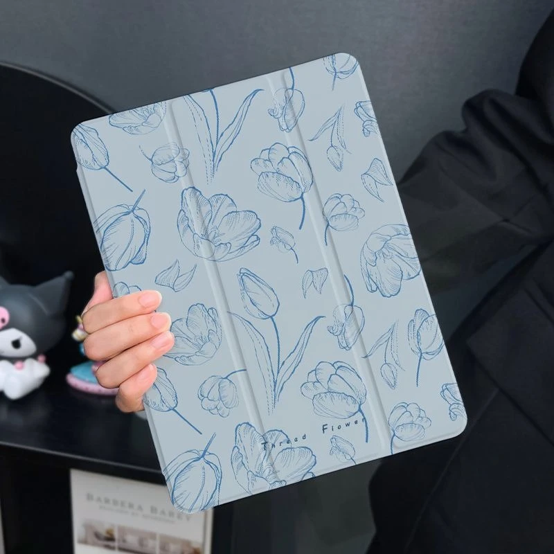 Blue Flower iPad Protective Case by Case  Accessories