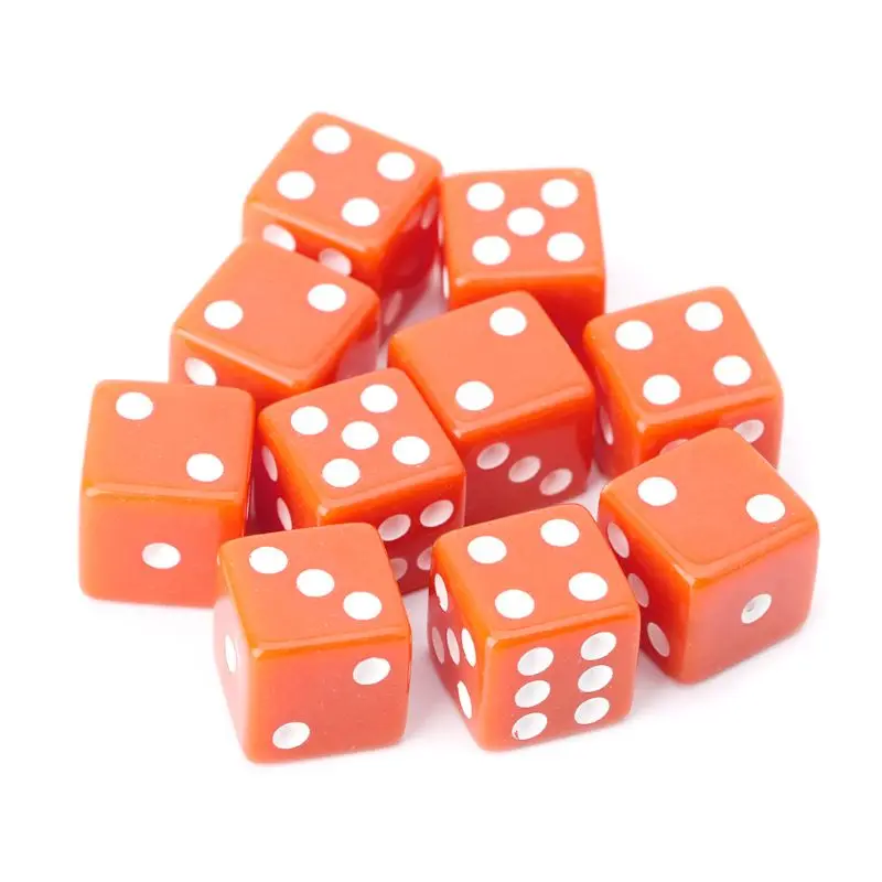 10pcs 15mm Multicolor Acrylic Cube Beads Six Sides Portable Table Games Toy 094C
