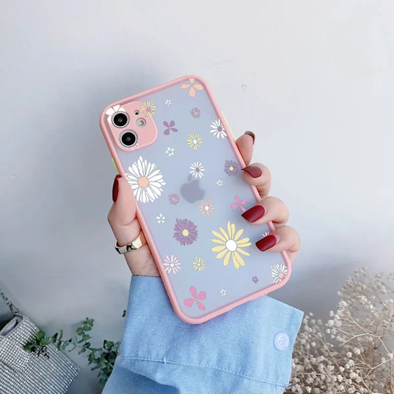 Daisy Flower Shockproof Full Screen Case with Color Hard Border
