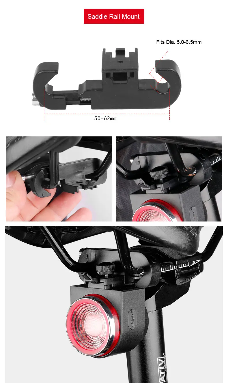 Feu arrière de vélo rechargeable, application à faire soi-même, feu