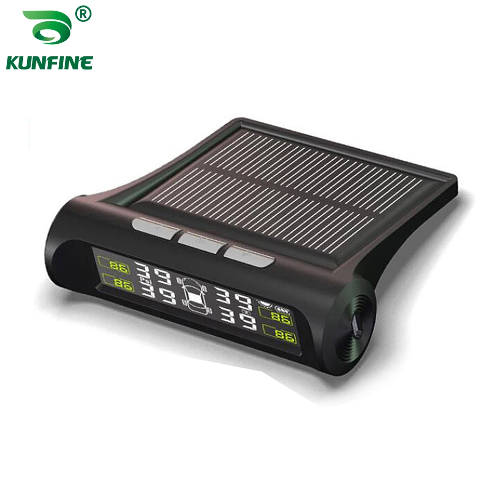 Smart Car TPMS Tire Pressure Monitoring System Solar Energy TPMS Digital LCD Display Auto Security Alarm Systems Internal Sensor