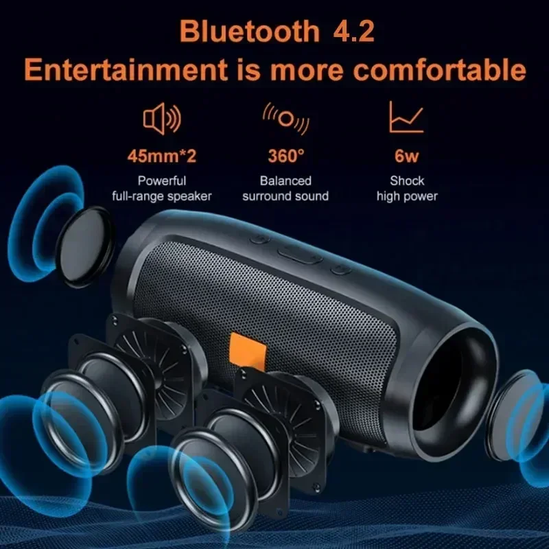 Bluetooth Speaker Dual Speaker Stereo Outdoor Tfusb Playback Fm Voice Broadcasting Portable Subwoofer 5.0 Wireless Speaker 3