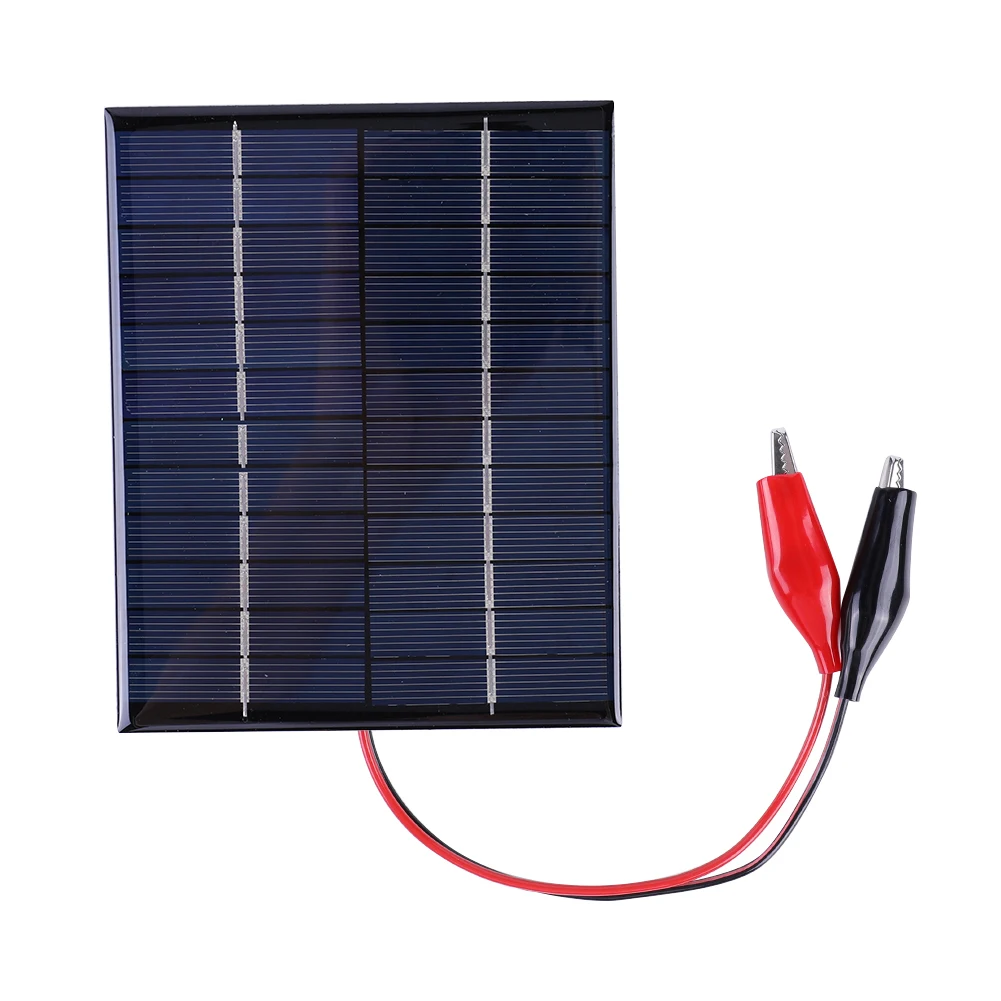 5W 12V Portable Solar Panel Waterproof Solar Charging Panel Mini Small Solar Panel Module for Lamp Fan Pump for Outdoor Camping 2
