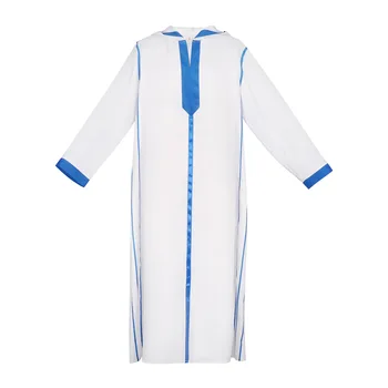 Arab Long Men Muslim Slim White Hooded Coat Middle East National Costumes Long Robe Halloween Everyday Casual Carnival Party
