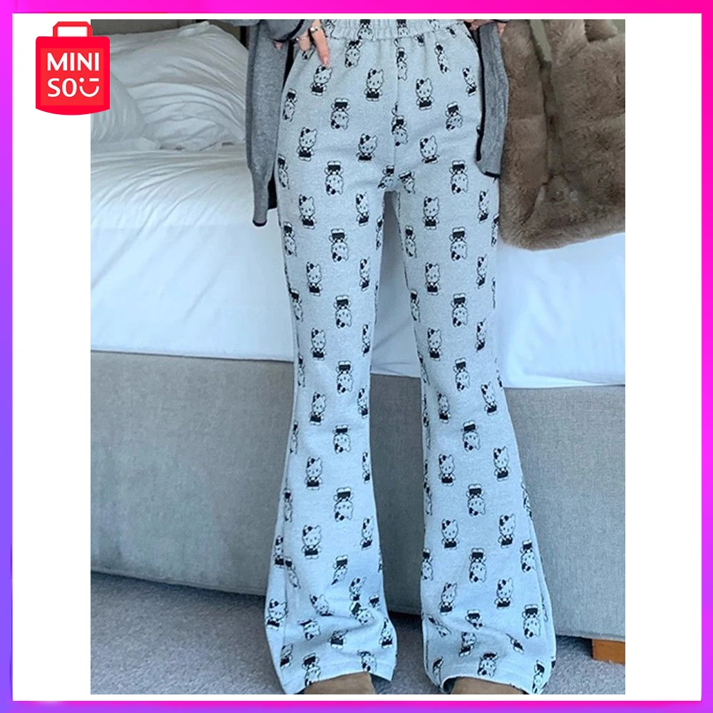 

Miniso Hello Kitty New Cartoon Autumn and Winter Loose Casual Slightly High Waisted Drape Casual Pants for Women Christmas Gift