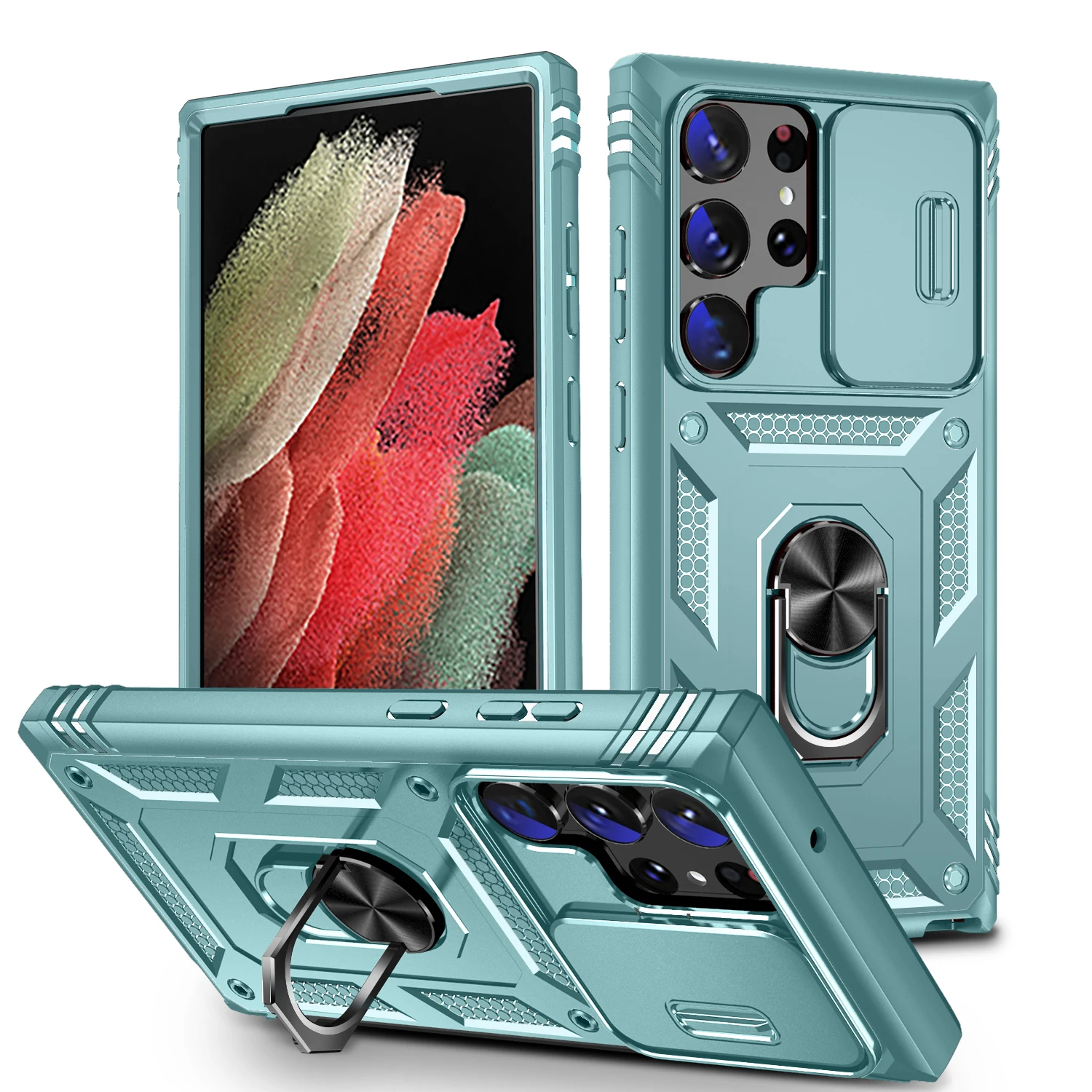 

Case for Samsung Galaxy S23 22 21Ultra Plus Phone Case A54 53 52 51 Car Magnetic Finger Ring Drop Proof Phone Cases