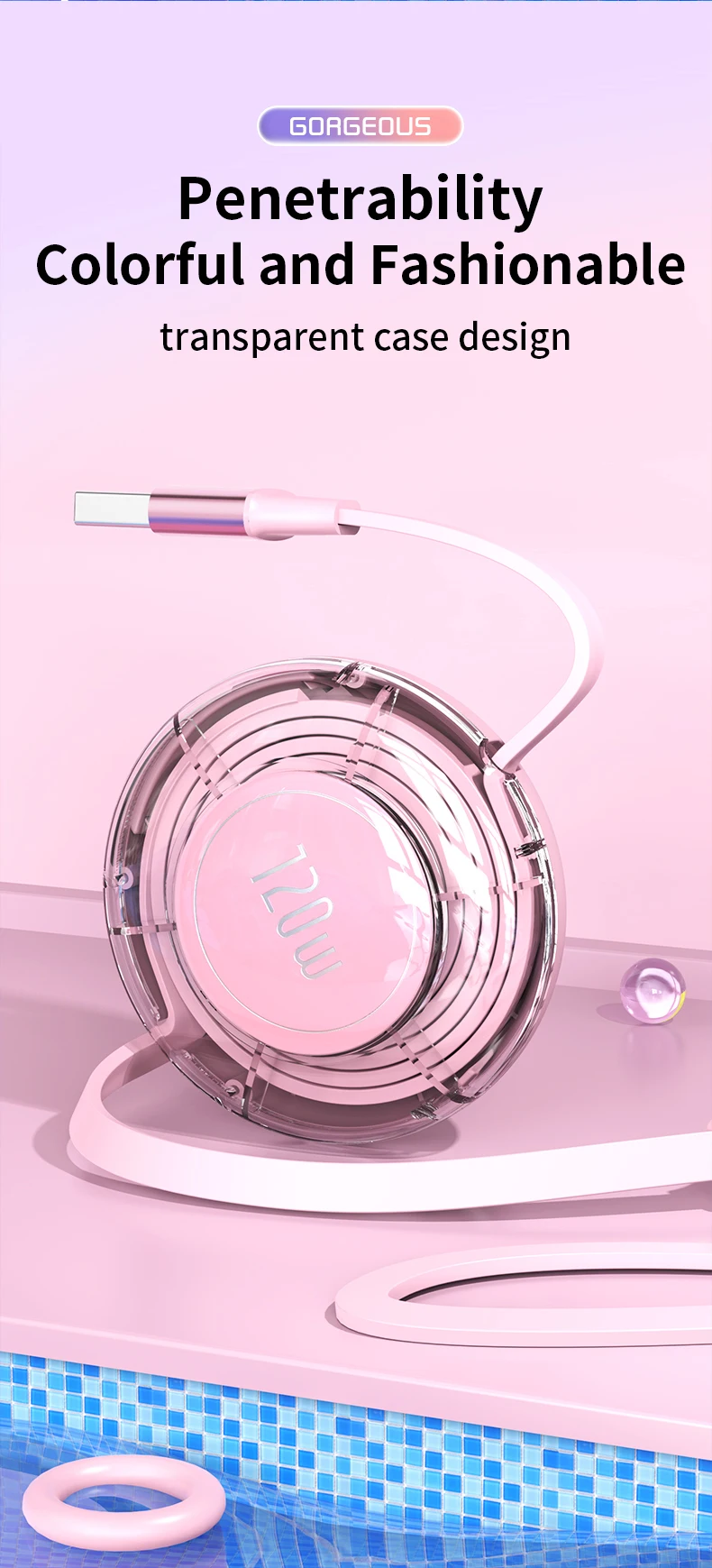 CAFELE Retractable Charger Cable for iPhone 16 15 14 13 12 11 120w 3 in 1 Fast Charging USB C Lightning Micro Multi Cord