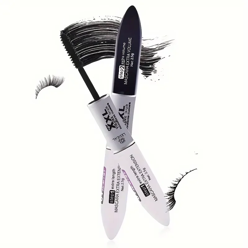 Two-head four-pronged eyebrow pencil eyeliner black and white mascara set waterproof long-lasting