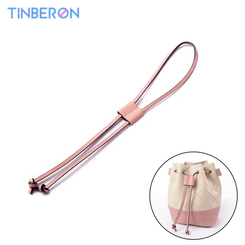 

TINBERON Bag Straps Drawstring for Luxury Bucket Bag 100% Genuine Leather Beam Pocket Strap Drawstring Crossbody Bag Accessories