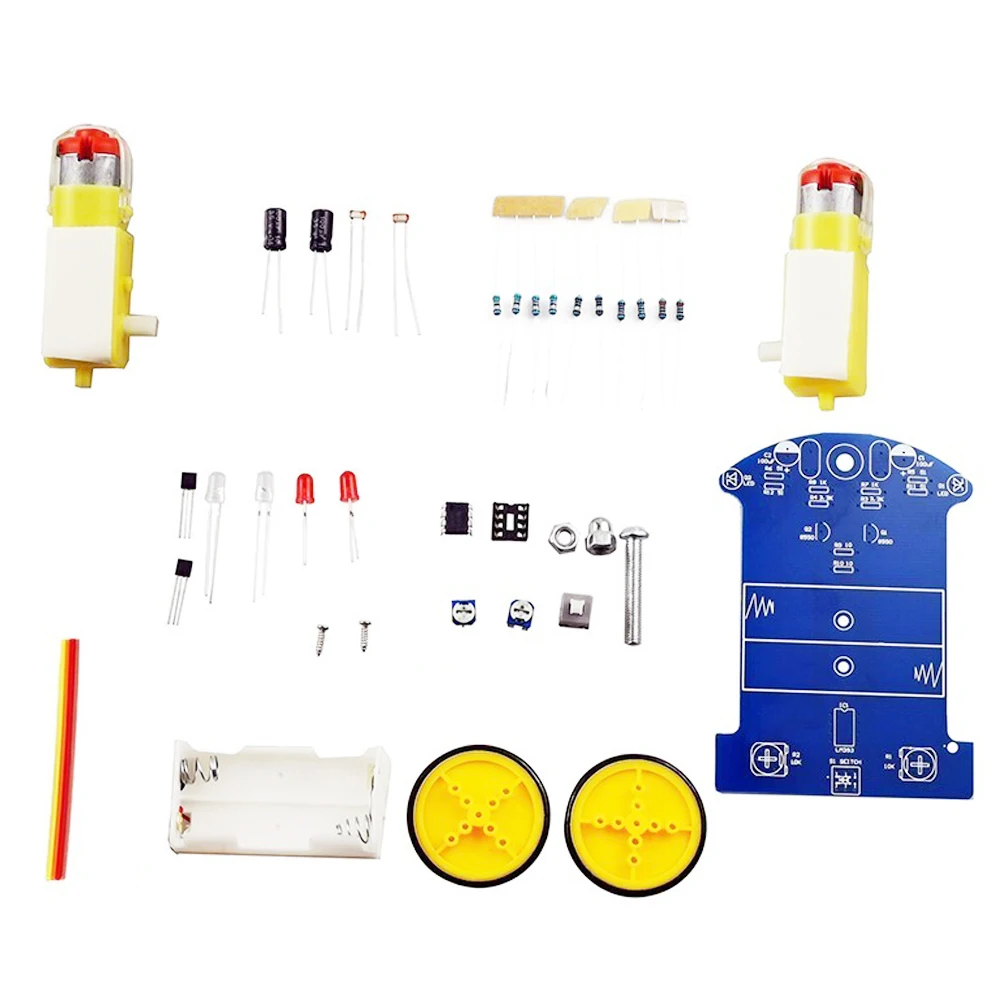Moteur TT et roues montés sur le châssis du kit robot voiture intelligente DIY suivi de ligne