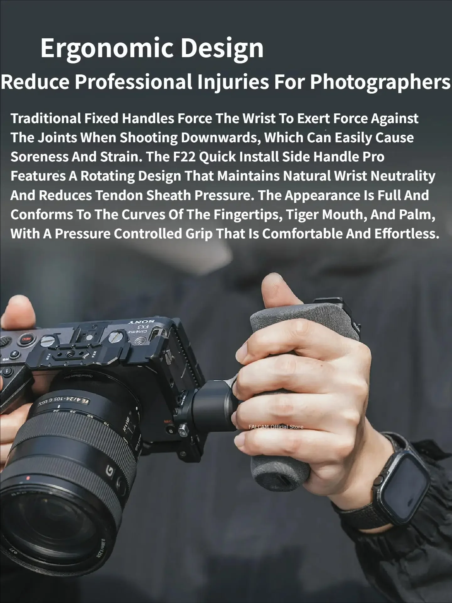 Falcam F22 퀵 릴리스 사이드 핸들 프로 좌측 캐논  래빗 케이지 범용 다기능 확장 액세서리