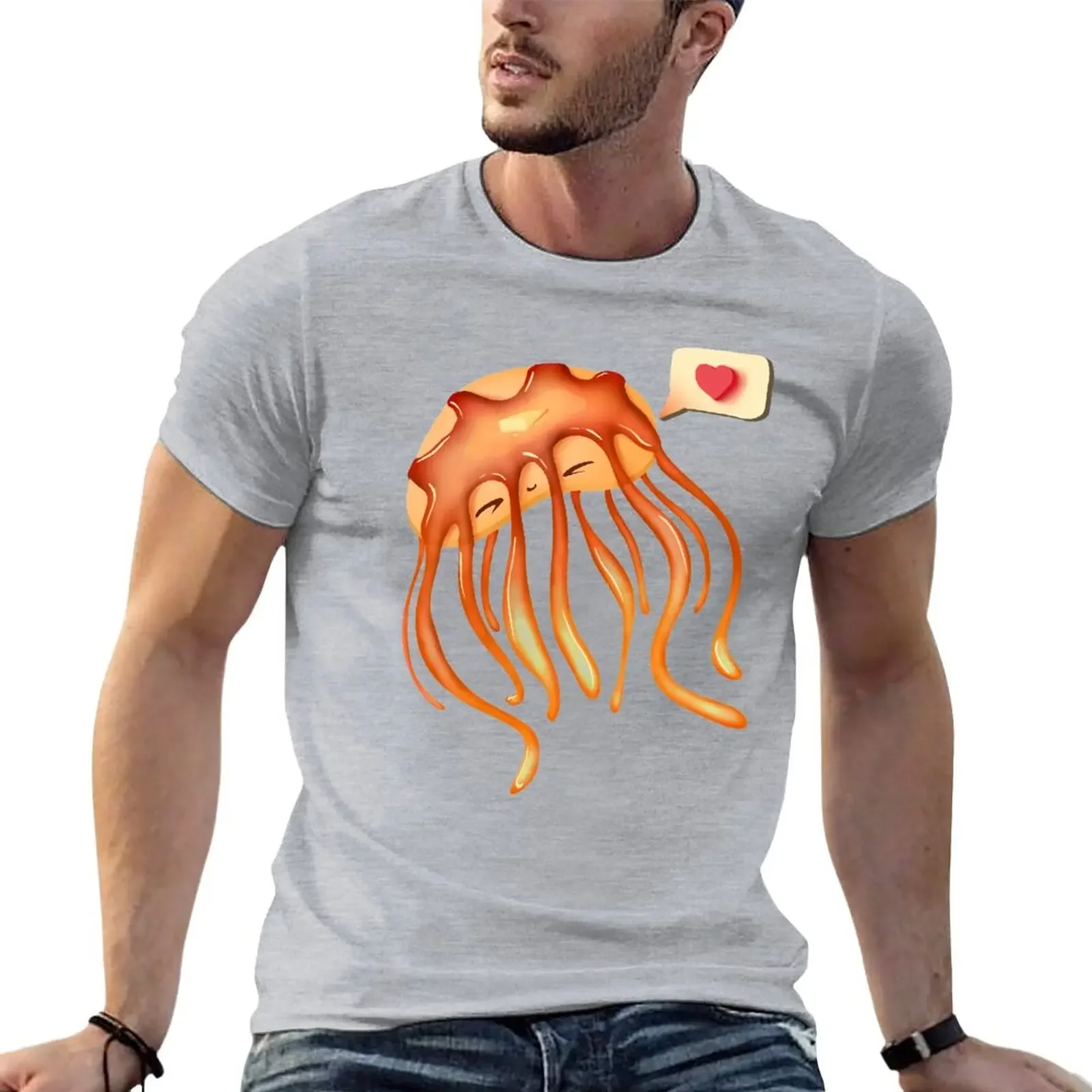 

Jellyfish Pancake simple T-Shirt summer clothes tops mens clothing