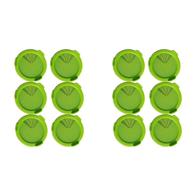 

12 Pack Sprouting Jar Strainer Lids - Wide Mouth Jar Screen Sprouting Kit Lids - For Growing Bean, Broccoli