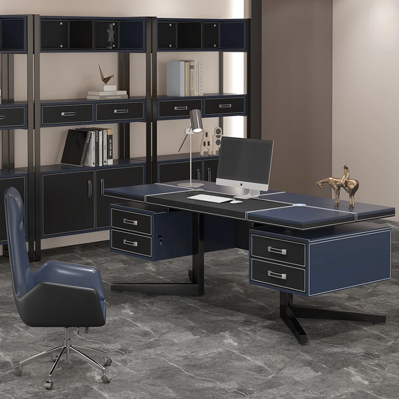 Metal Drawers Workstation Luxury Desktop Conference Computer Office Desks Storage Executive Scrivania Cameretta Home Furniture walnut luxury computer desks studying meeting boss solid wood computer desks makeup modern scrivania cameretta home decorations