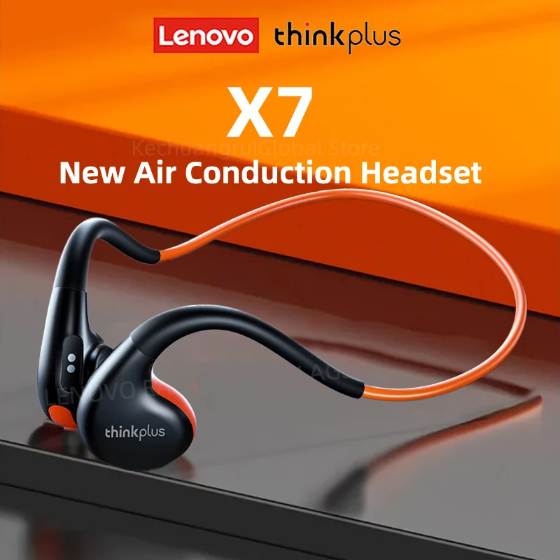 空気伝導Bluetooth Lenovo-X7ヘッドセット,骨伝導スポーツヘッド